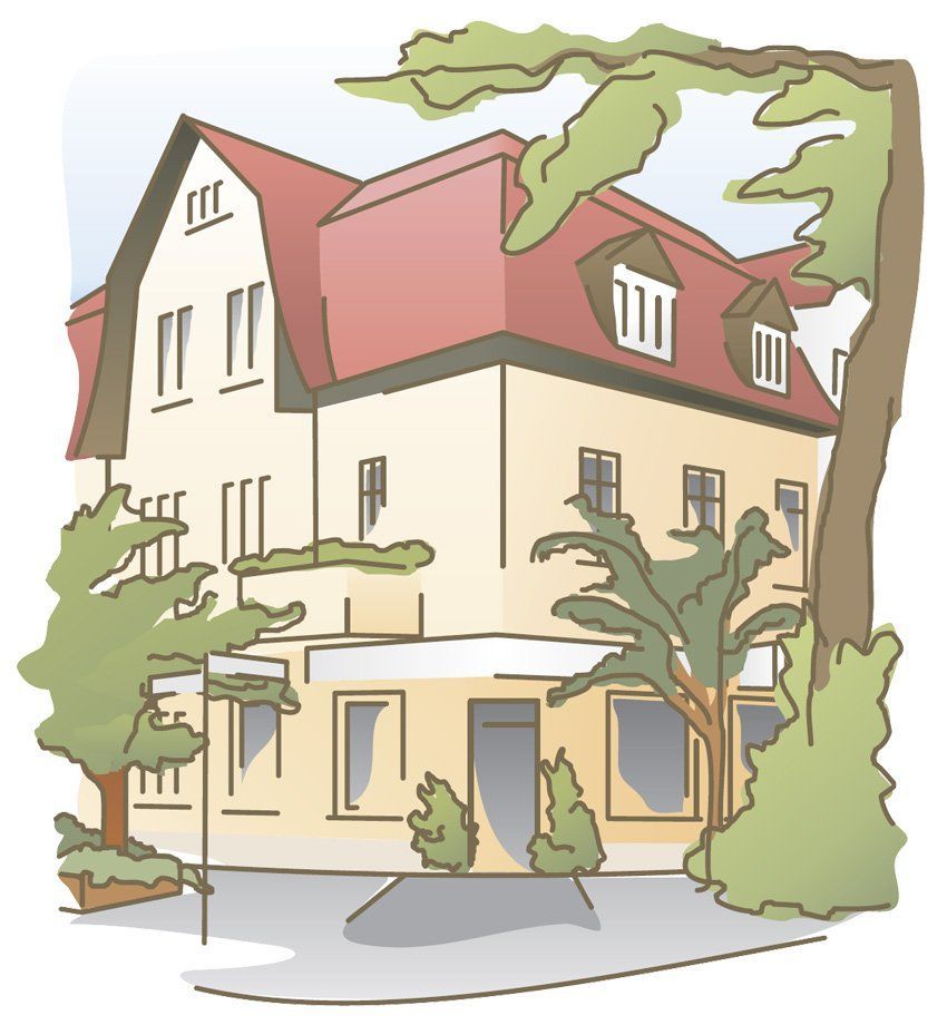 Illustration der Apotheke zum weißen Schwan in Rahnsdorf